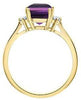 Yellow Gold Amethyst, Canadian Diamond Ring.