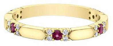 Yellow Gold Ruby, Diamond Ring.