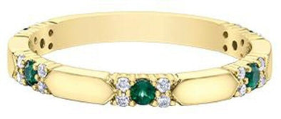 Yellow Gold Emerald, Diamond Ring.