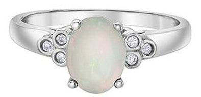 White Gold Opal, Diamond Ring.