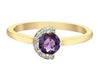 Yellow Gold Amethyst, Diamond Ring.