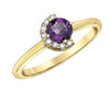 Yellow Gold Amethyst, Diamond Ring.