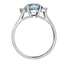 White Gold Aquamarine, Canadian Diamond Ring.