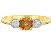 Yellow Gold Orange Sapphire, Canadian Diamond Ring.