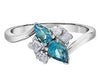 White Gold Blue Topaz, Canadian Diamond Ring.