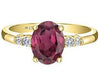 Yellow Gold Rhodolite Garnet, Canadian Diamond Ring.