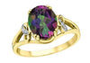 Yellow Gold Mystic Topaz, Diamond Ring.