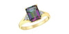 Yellow Gold Mystic Topaz, Diamond Ring.