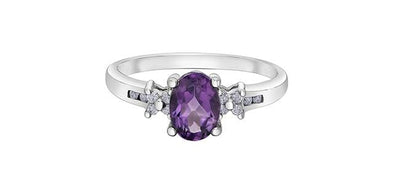 White Gold Amethyst, Diamond Ring.