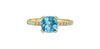 Yellow Gold Blue Topaz, Diamond Ring.