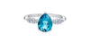 White Gold Blue Topaz, Canadian Diamond Ring.