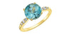 Yellow Gold Blue Topaz Ring.