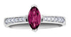 White Gold Rhodolite Garnet, Diamond Ring.