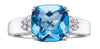 White Gold Blue Topaz, Diamond Ring.