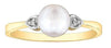 Yellow Gold Pearl, Diamond Ring.