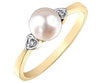 Yellow Gold Pearl, Diamond Ring.