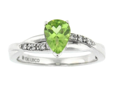 White Gold Peridot, Diamond Ring.