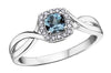 White Gold Blue Topaz, Diamond Ring.