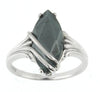 White Gold Hematite Ring.