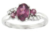 White Gold Rhodolite Garnet, Diamond Ring.