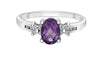 White Gold Diamond, Amethyst Ring.