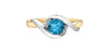 Yellow Gold Blue Topaz, Diamond Ring.