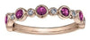 Rose Gold Pink Sapphire, Diamond Band.