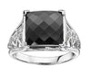 White Gold Onyx, Diamond Ring.