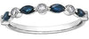 White Gold Blue Sapphire, Diamond Band.