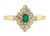 Yellow Gold Emerald, Diamond Ring.