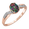 Rose Gold Mystic Topaz, Diamond Ring.