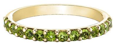 Yellow Gold Peridot Band.