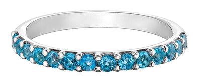 White Gold Blue Topaz Band.