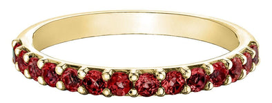 Yellow Gold Garnet Band.