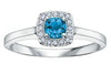 White Gold Blue Topaz, Diamond Ring.