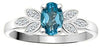 White Gold Blue Topaz, Diamond Ring.