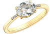 Yellow Gold White Topaz, Diamond Ring.