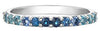 White Gold Aquamarine, Blue Sapphire, Blue Topaz, White Zircon Band.