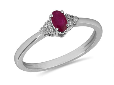 White Gold Ruby, Diamond Ring.