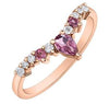 Rose Gold Pink Tourmaline, Diamond Ring.