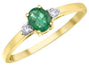 Yellow Gold Emerald, Diamond Ring.