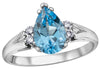 White Gold Blue Topaz, Diamond Ring.