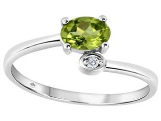 White Gold Peridot, Diamond Ring.