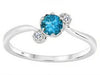 White Gold Blue Topaz, Diamond Ring.