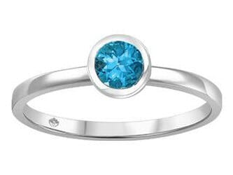 White Gold Blue Topaz Ring.