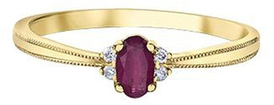 Yellow Gold Ruby, Diamond Ring.