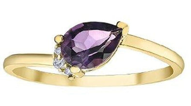 Yellow Gold Amethyst, Diamond Ring.