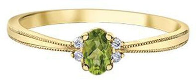 Yellow Gold Peridot, Diamond Ring.