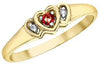 Yellow Gold Garnet, Diamond Ring.