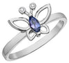 White Gold Tanzanite, Diamond Butterfly Ring.